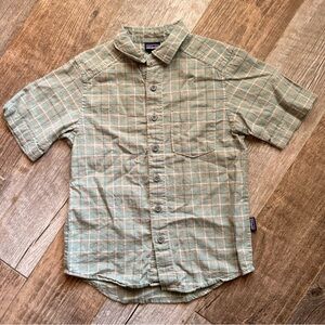 Patagonia Shirt Boys XS (5/6) Back Step Hemp Blend Short Sleeve Button Front